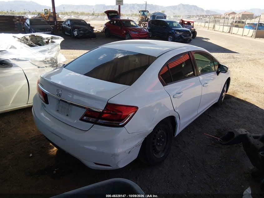 Vin: 19xfb2f57ee215022, lot: 46828400, honda civic lx 20144
