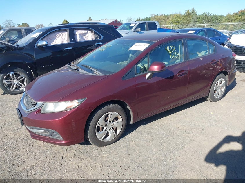 Vin: 19xfb2e53de068780, lot: 46828487, honda civic lx 20132