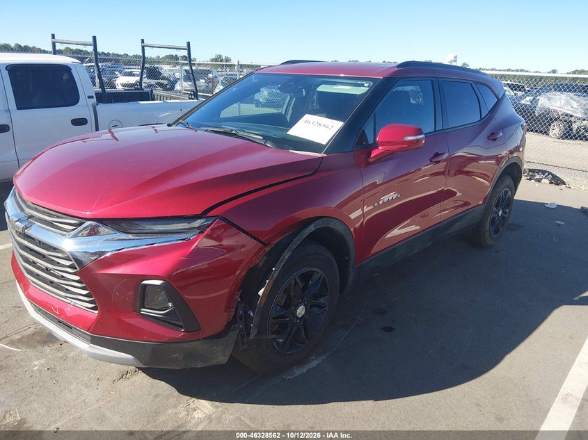 Vin: 3gnkbhr49ns185891, lot: 46828815, chevrolet blazer awd 2lt 20222