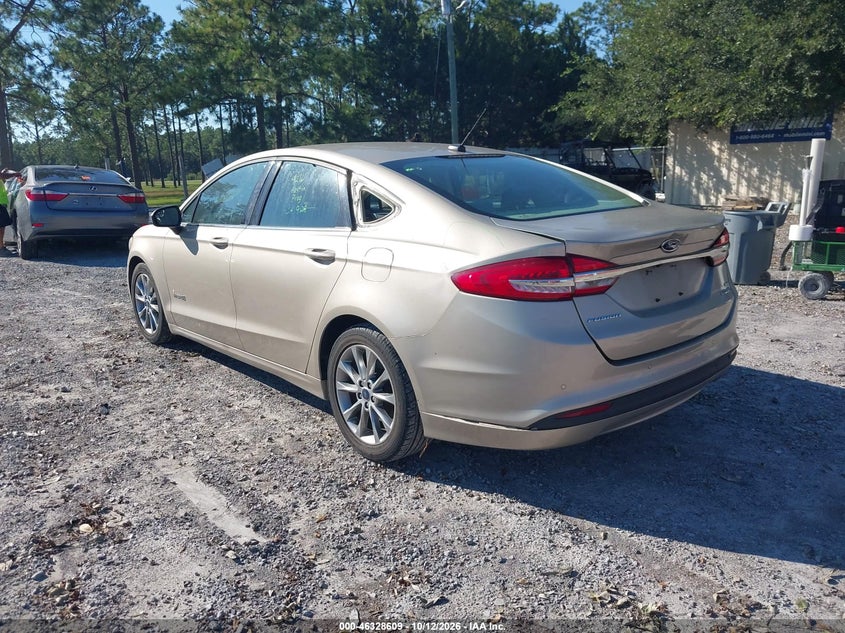 Vin: 3fa6p0lu1hr337346, lot: 46828862, ford fusion hybrid se 20173