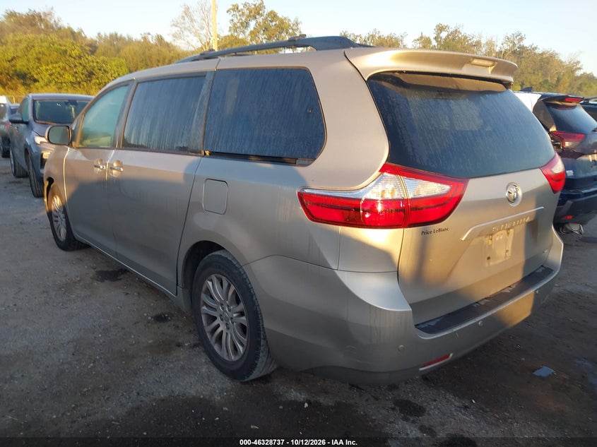 Vin: 5tdyz3dc2hs783250, lot: 46828990, toyota sienna xle 8 passenger 20173