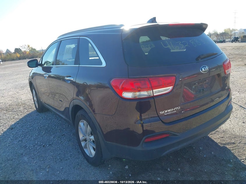 Vin: 5xypgda35gg136588, lot: 46829089, kia sorento 2.4l lx 20163