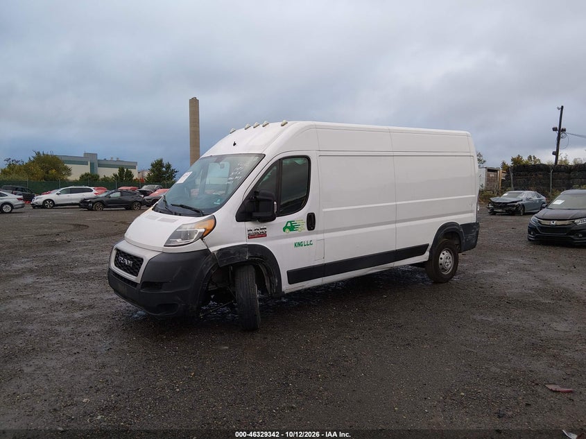 Vin: 3c6lrvdg0me508951, lot: 46829595, ram promaster 2500 high roof 159 wb 20212