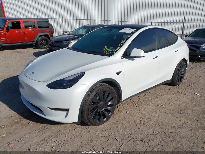 Vin: 7saygdef0pf790319, lot: 46829700, tesla model y performance dual motor all-wheel drive 20232