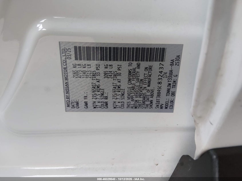 2025 NISSAN ROGUE VIN 5N1BT3BB4SC832437 — фото 9
