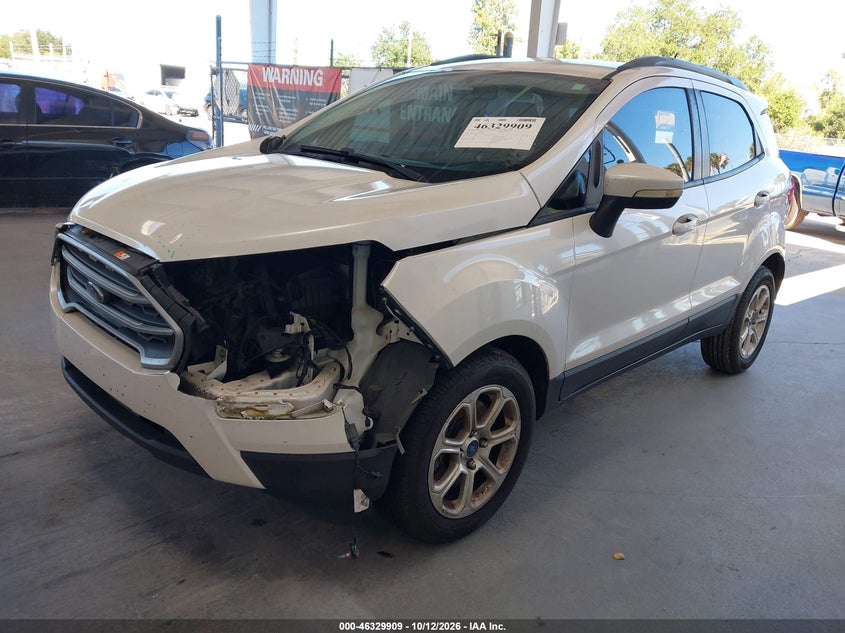 Vin: maj3p1te6jc203244, lot: 46830162, ford ecosport se 20182