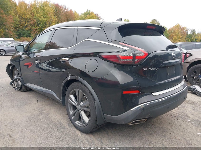 Vin: 5n1az2ms5kn103658, lot: 46830210, nissan murano platinum 20193