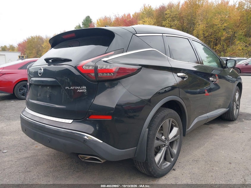 Vin: 5n1az2ms5kn103658, lot: 46830210, nissan murano platinum 20194