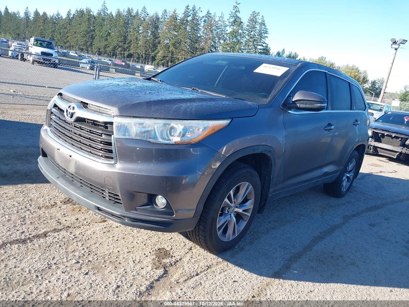 2015 Toyota Highlander Le Plus V6, Удар сзади, IAAI, VIN 5TDBKRFH4FS172199 — фото 2