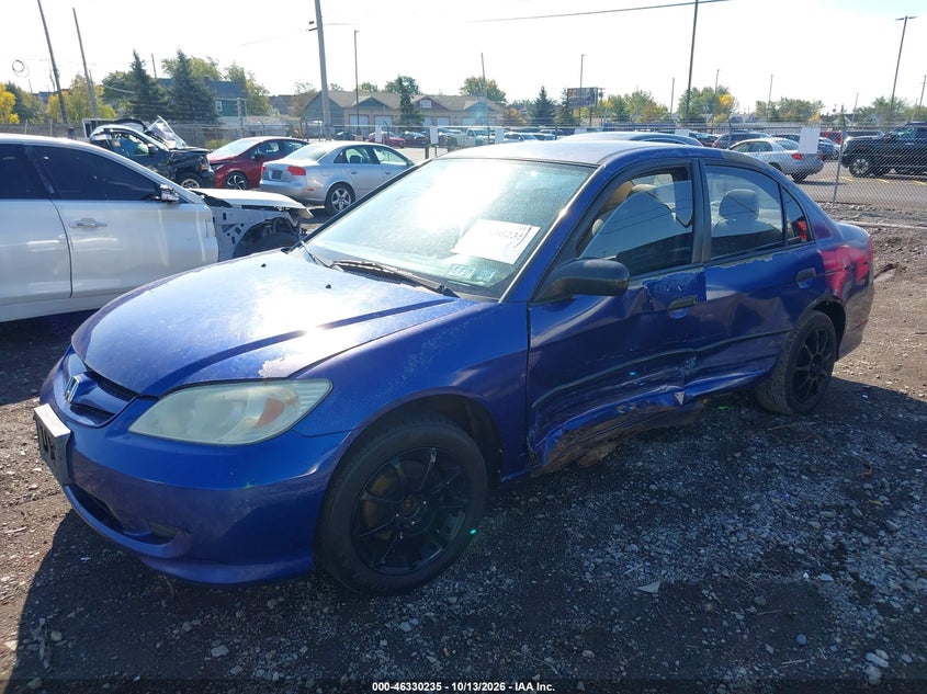 2005 Honda Civic Vp, Left Side, IAAI, VIN 2HGES16395H569473 — photo 2