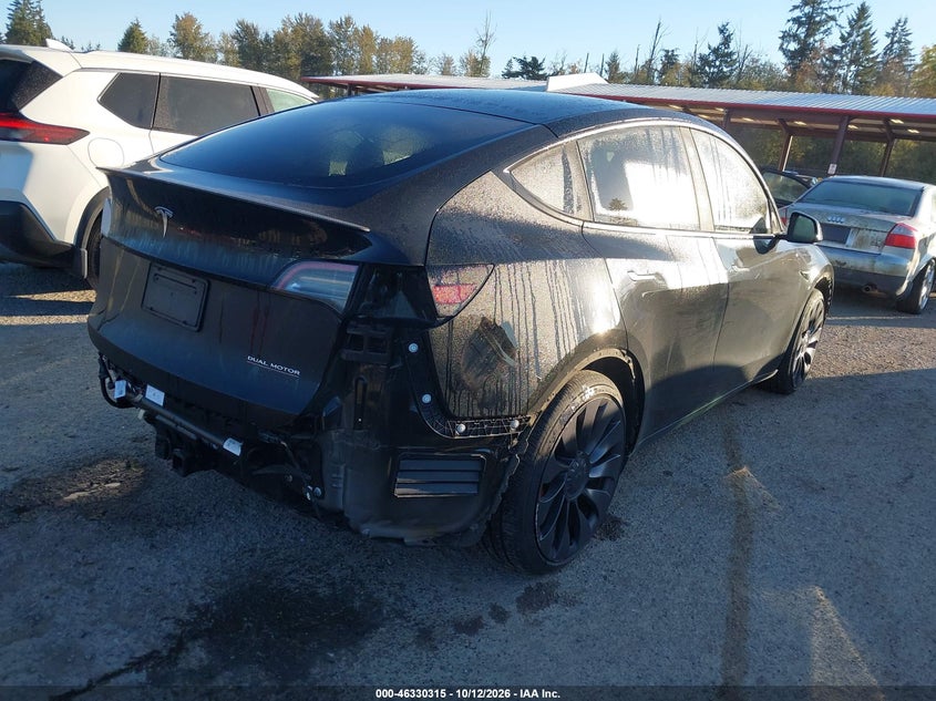 Vin: 7saygdef7pf770374, lot: 46830568, tesla model y performance dual motor all-wheel drive 20234