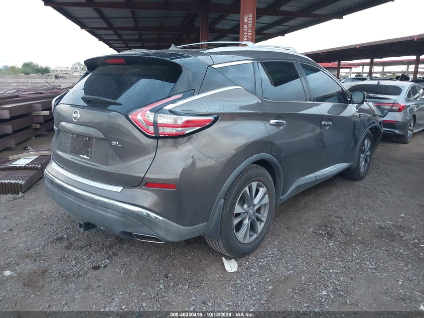 Vin: 5n1az2mg1fn273596, lot: 46830672, nissan murano sl 20154