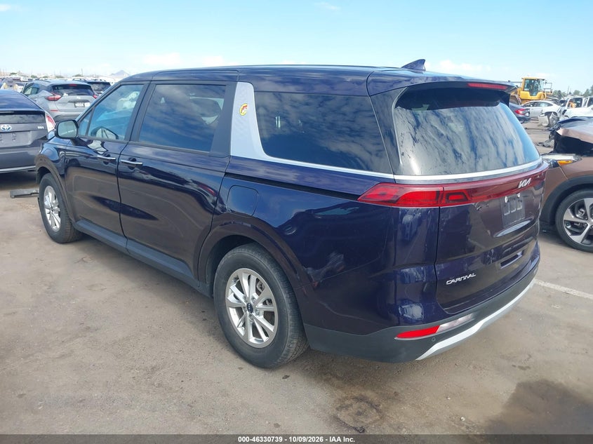 Vin: kndnb4h3xp6289918, lot: 46830993, kia carnival mpv lx seat package 20233