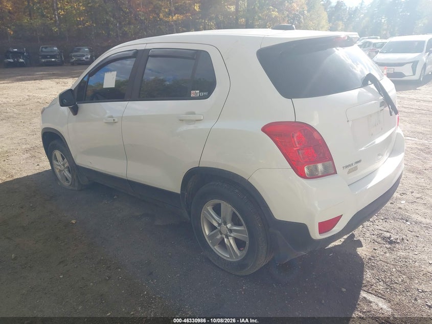 Vin: 3gncjnsb0hl263911, lot: 46831239, chevrolet trax ls 20173