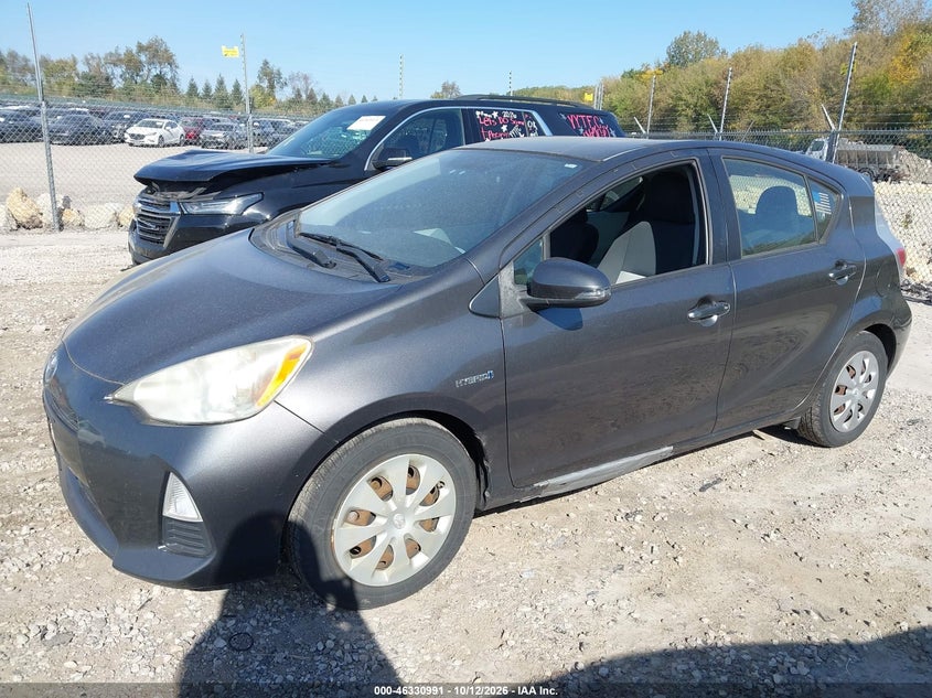 Vin: jtdkdtb3xc1501904, lot: 46831246, toyota prius c three 20122