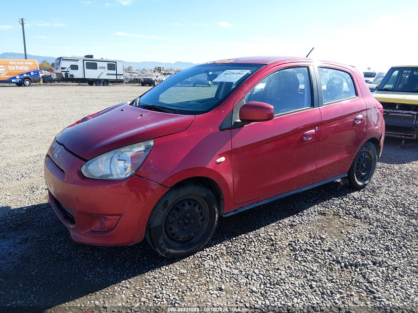 2015 Mitsubishi Mirage De, Right Side, IAAI, VIN ML32A3HJ0FH058286 — photo 2