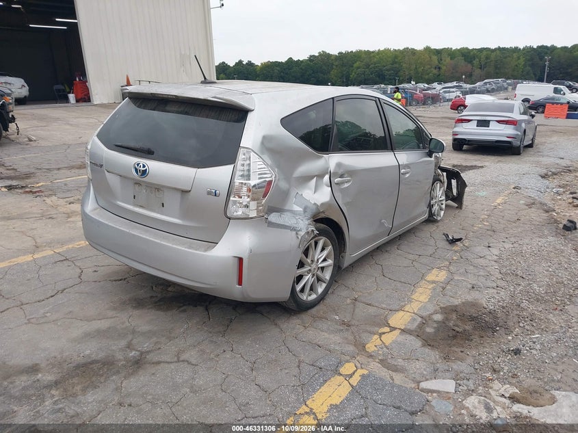 Vin: jtdzn3eu4c3023175, lot: 46831559, toyota prius v five 20124