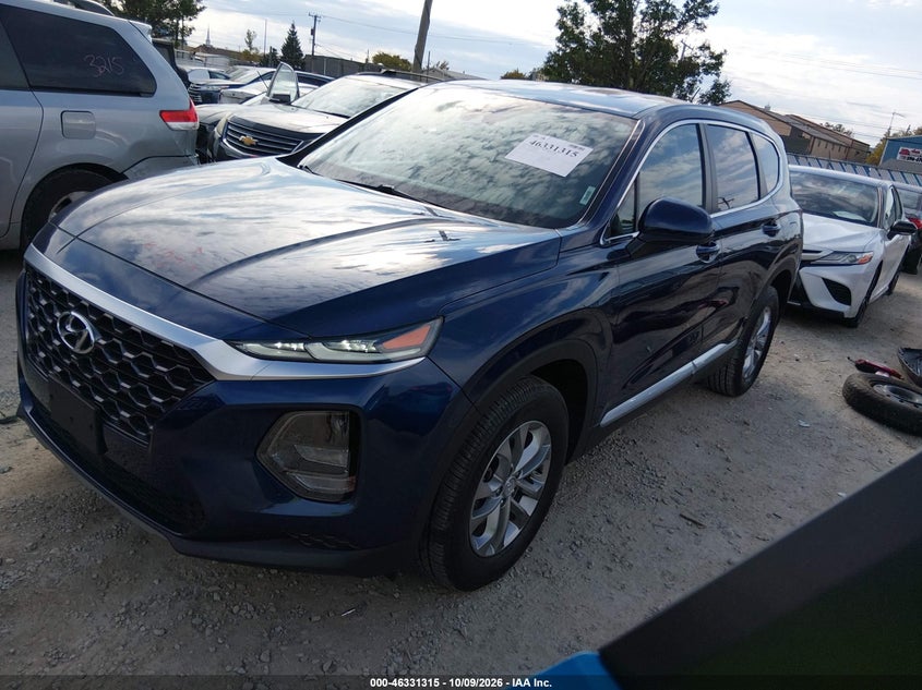 2019 Hyundai Santa Fe Se, Rear, IAAI, VIN 5NMS2CAD9KH080293 — photo 2