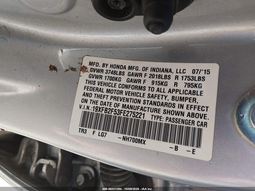 2015 HONDA CIVIC LX · Фото 9
