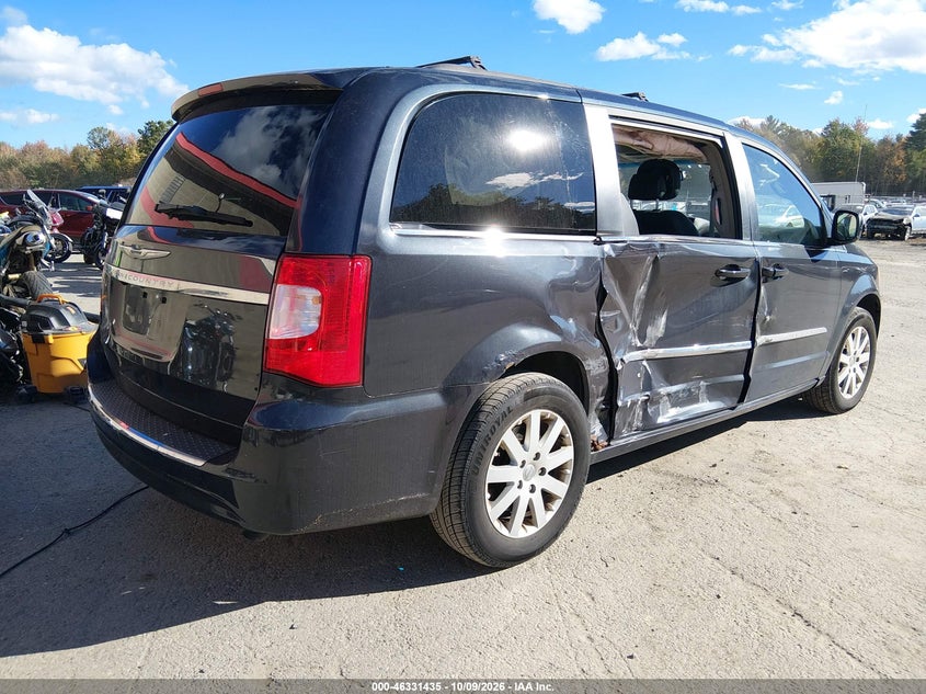Vin: 2c4rc1bg1dr744202, lot: 46831688, chrysler town & country touring 20134