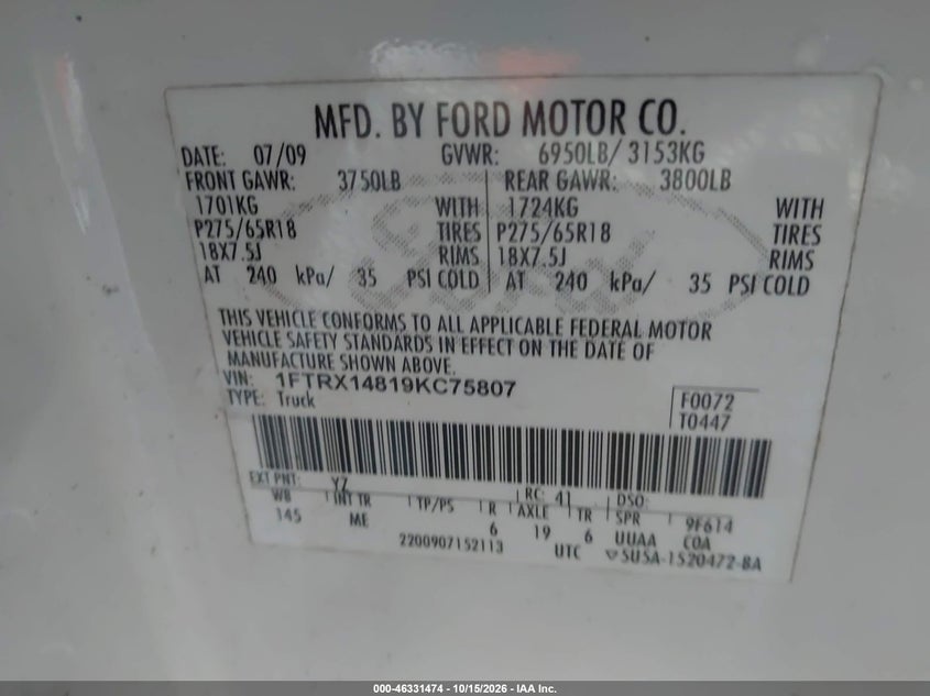 2009 FORD F-150 STX/XL/XLT · Фото 9