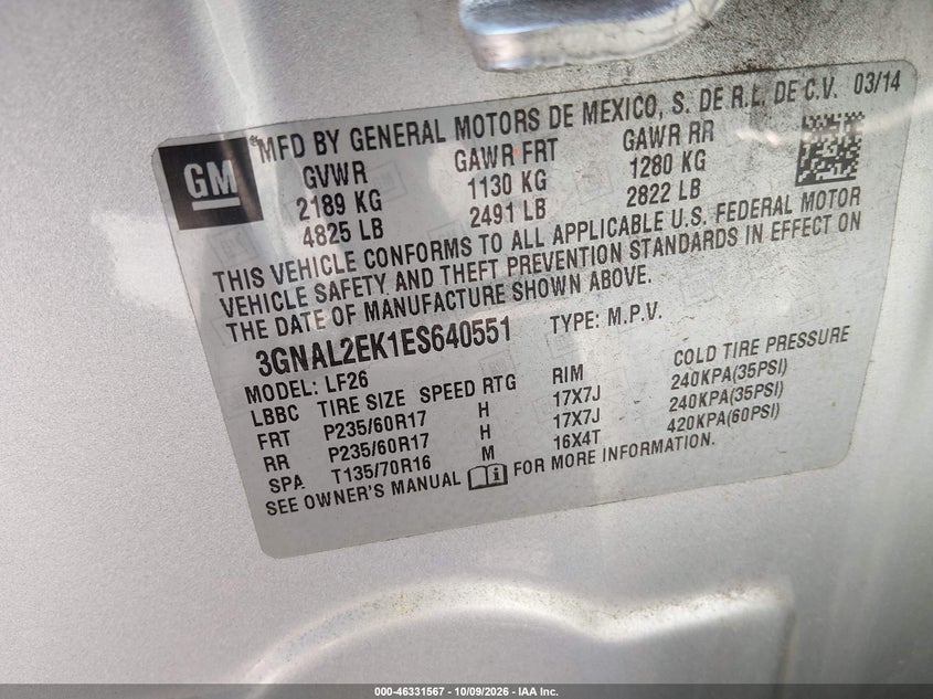 2014 CHEVROLET CAPTIVA SPORT 2LS · Фото 9