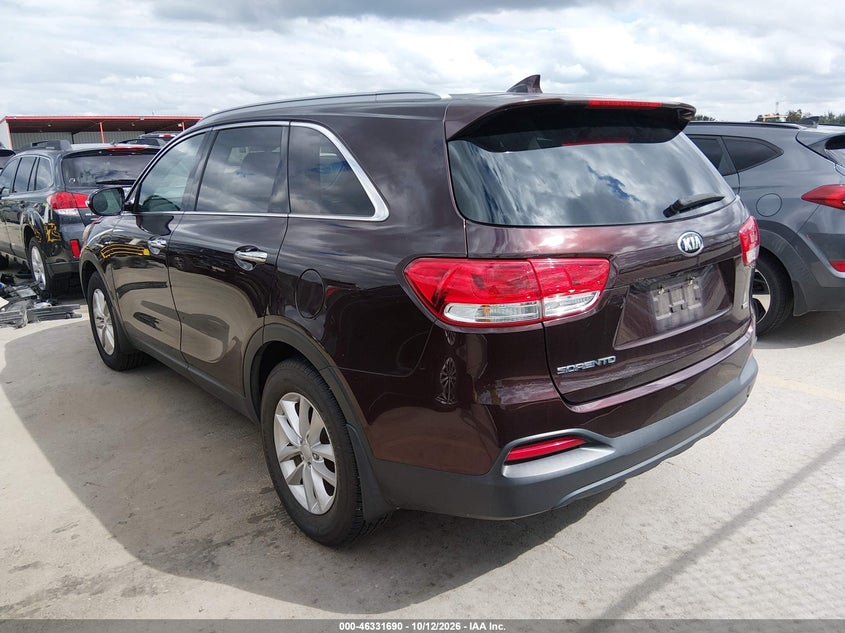 Vin: 5xypg4a34gg055274, lot: 46831943, kia sorento 2.4l lx 20163