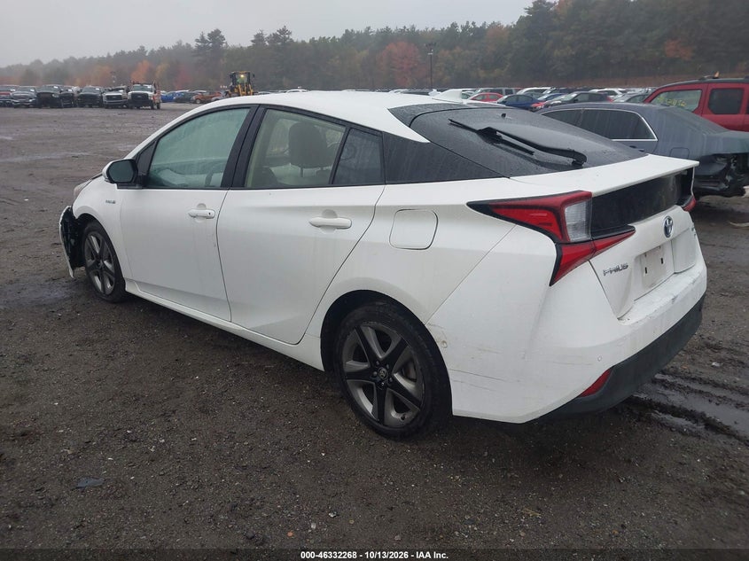 Vin: jtdkarfu4k3085379, lot: 46832521, toyota prius xle 20193