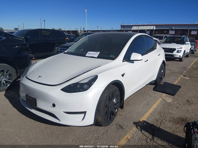 Vin: 7saygdef1pf778082, lot: 46832670, tesla model y performance dual motor all-wheel drive 20232
