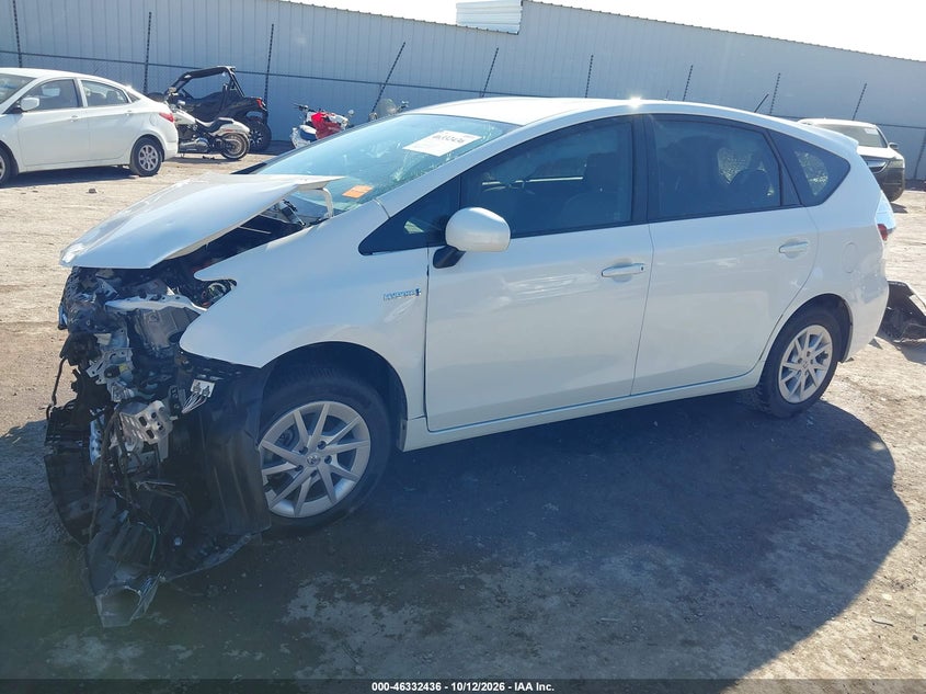 Vin: jtdzn3eu1c3057719, lot: 46832689, toyota prius v three 20122