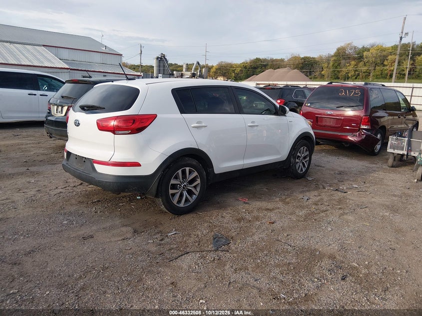 Vin: kndpbcac7f7783448, lot: 46832761, kia sportage lx 20154
