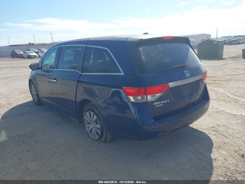 Vin: 5fnrl5h33gb008616, lot: 46832771, honda odyssey se 20163