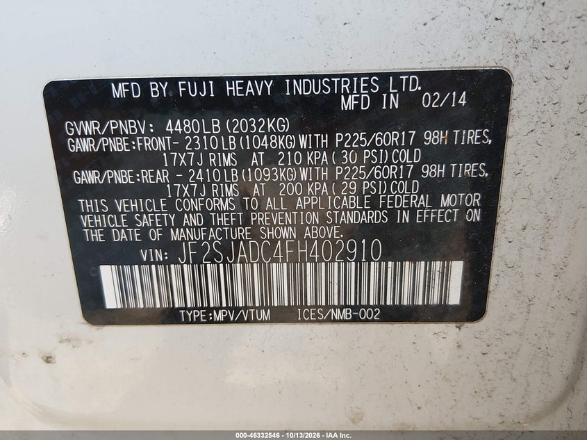 2015 SUBARU FORESTER 2.5I PREMIUM · Фото 9