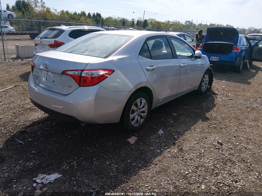 Vin: 2t1burhe9fc434885, lot: 46833014, toyota corolla le 20154