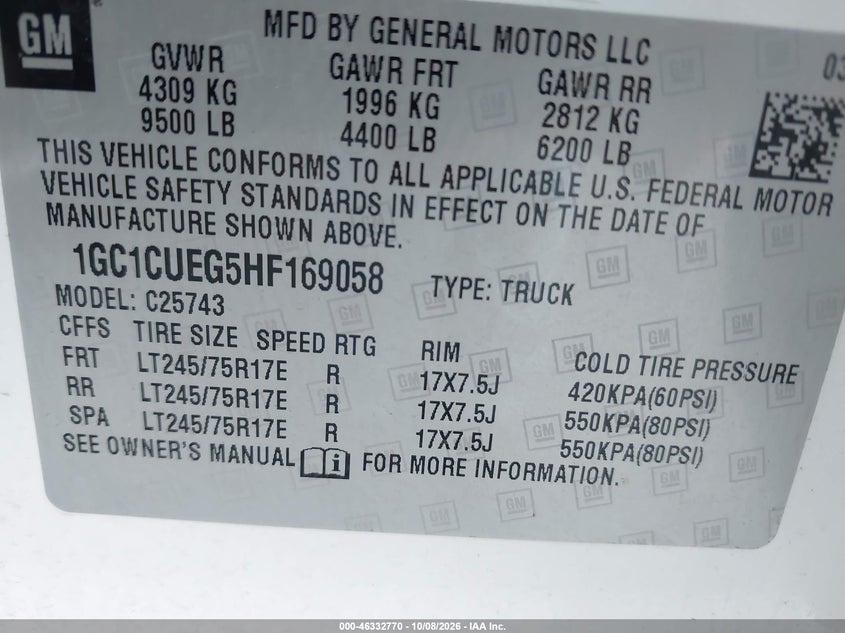 2017 CHEVROLET SILVERADO 2500HD WT · Фото 9