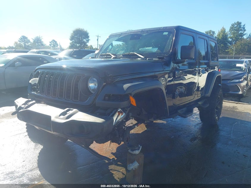 2024 Jeep Wrangler 4-Door Sport S 4X4, Front End, IAAI, VIN 1C4PJXDG6RW287348 — photo 2