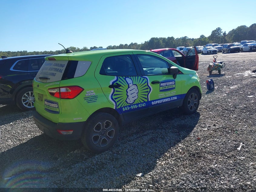 Vin: maj3s2fe3mc412137, lot: 46833199, ford ecosport s 20214