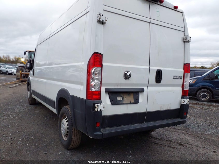 Vin: 3c6lrvdg4re140006, lot: 46833479, ram promaster 2500 tradesman high roof 159 wb w/pass seat 20243