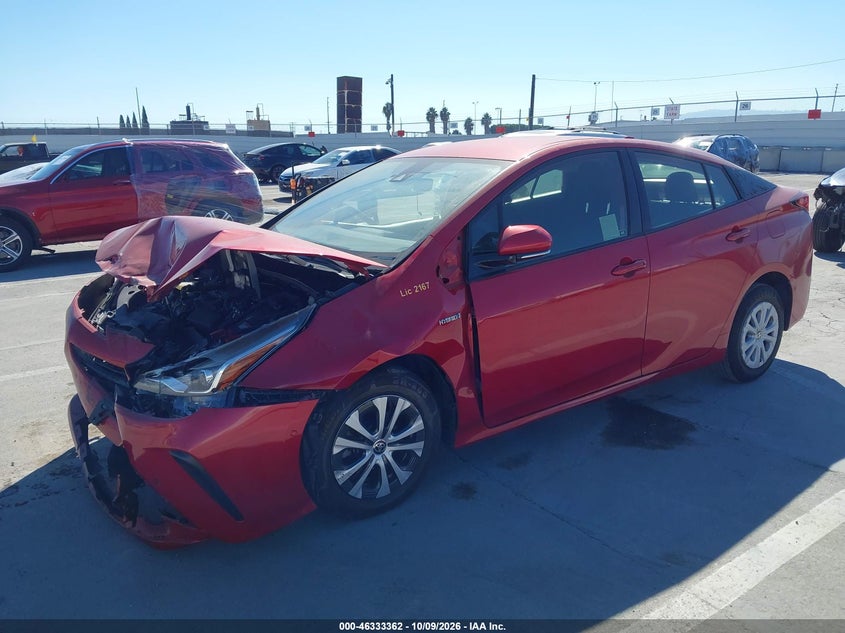 Vin: jtdkarfu3k3076222, lot: 46833615, toyota prius le 20192