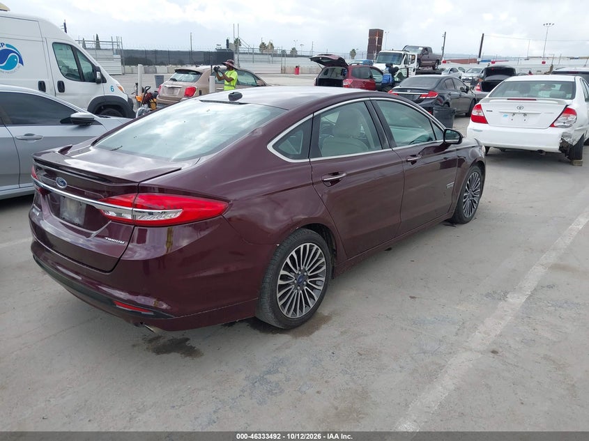 Vin: 3fa6p0su6hr190250, lot: 46833745, ford fusion energi titanium 20174