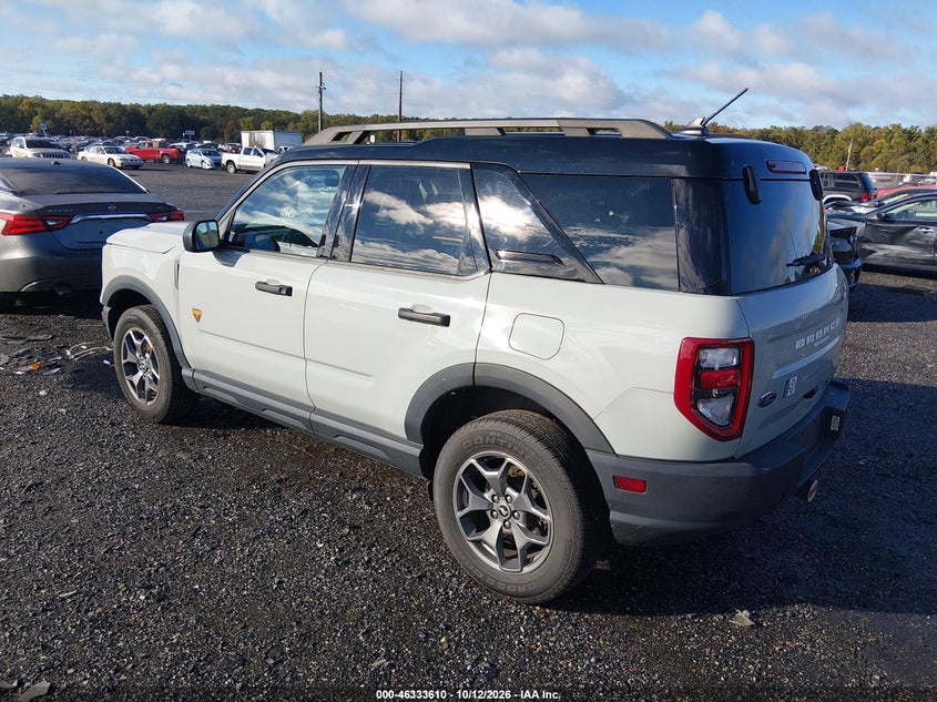 Vin: 3fmcr9d94nre21948, lot: 46833863, ford bronco sport badlands 20223