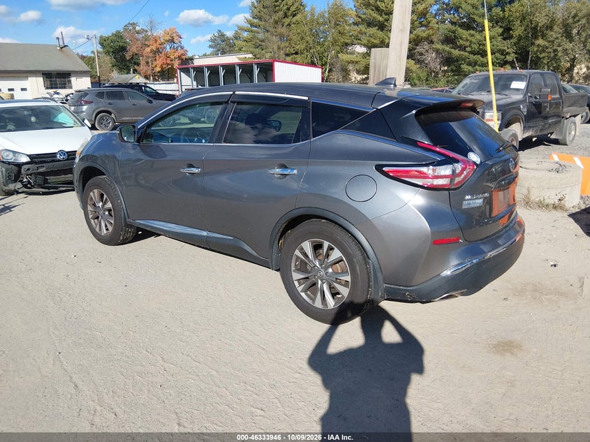 Vin: 5n1az2mh1gn165201, lot: 46834199, nissan murano s 20163