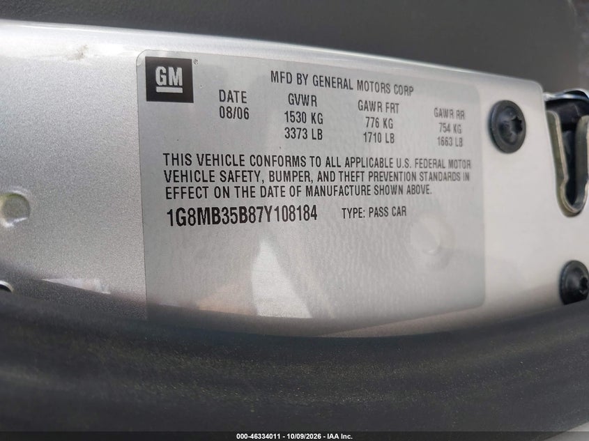 2007 SATURN SKY · Фото 9
