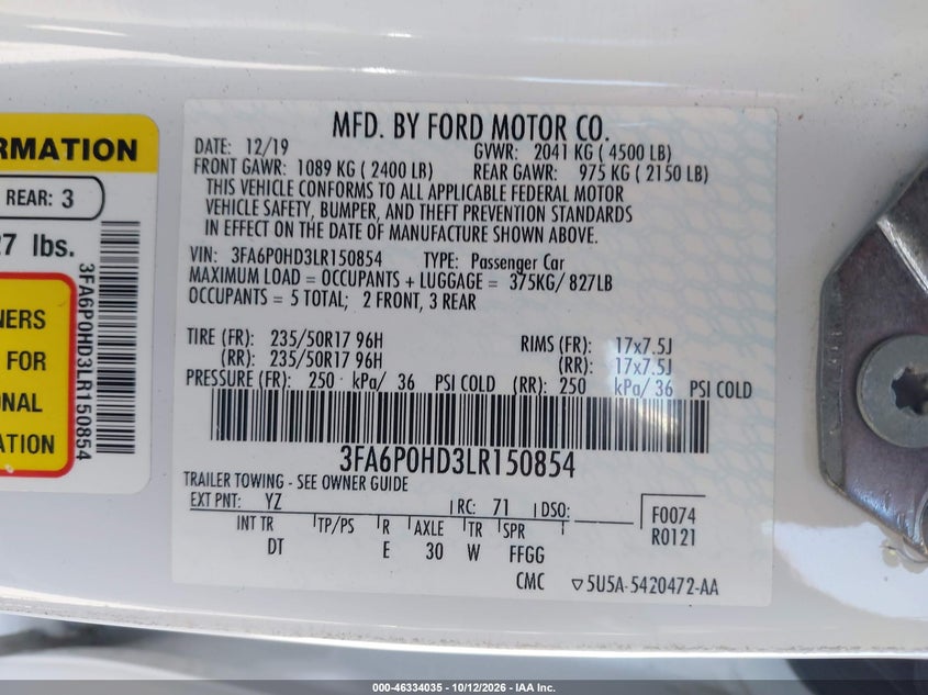 2020 FORD FUSION SE · Фото 9