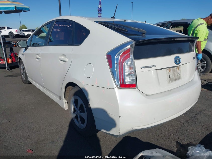 Vin: jtdkn3du6f1951430, lot: 46834345, toyota prius two 20153