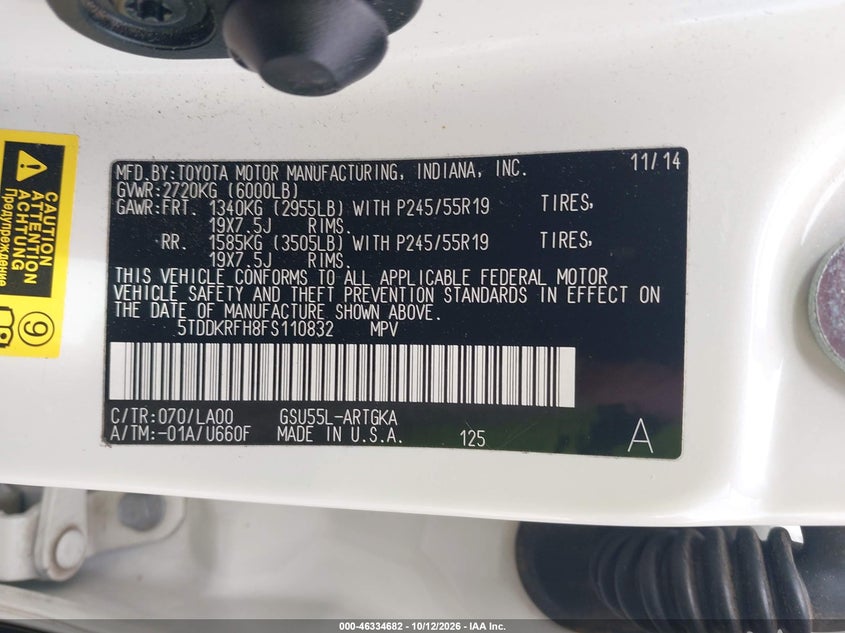 2015 TOYOTA HIGHLANDER LIMITED PLATINUM V6 · Фото 9