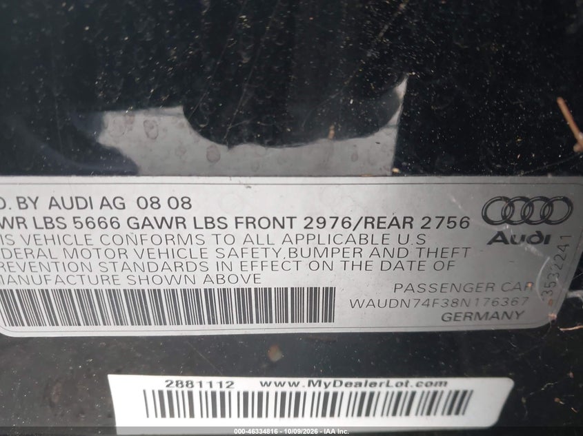 2008 AUDI S6 5.2 · Фото 9