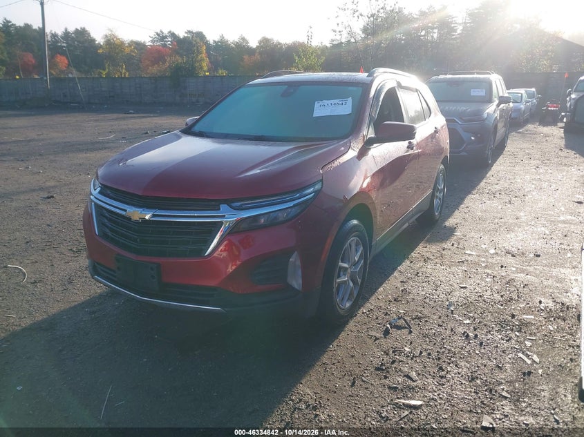 2022 Chevrolet Equinox Awd Lt, Удар сзади, IAAI, VIN 3GNAXUEV6NL121158 — фото 2