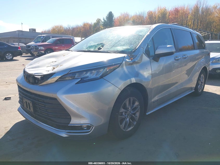 Vin: 5tdyskfc9ms016050, lot: 46836262, toyota sienna xle 20212