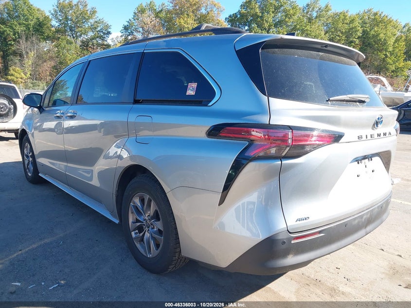 Vin: 5tdyskfc9ms016050, lot: 46836262, toyota sienna xle 20213